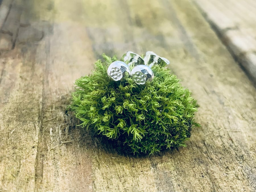 Recycled Handmade Sterling Silver Stud Earrings