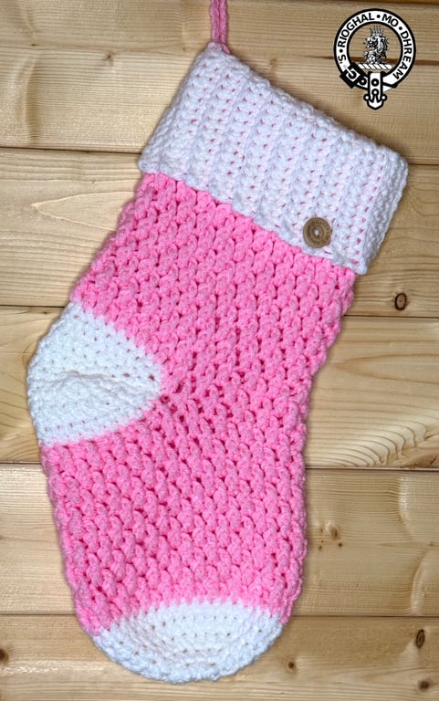 Large Pink Christmas Stocking 