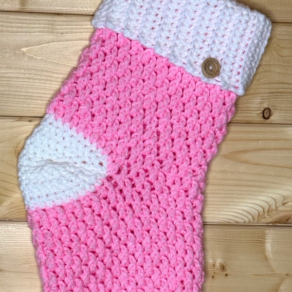 Large Pink Christmas Stocking 