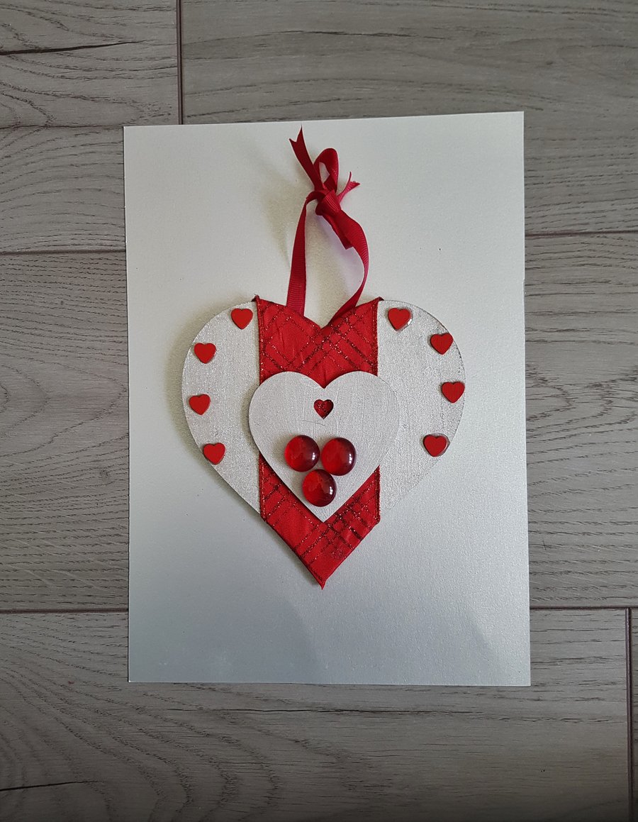 Wooden Heart shaped Plaque 15cms