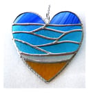 Sea Heart Suncatcher Stained Glass Beach Seaside Blue Sky