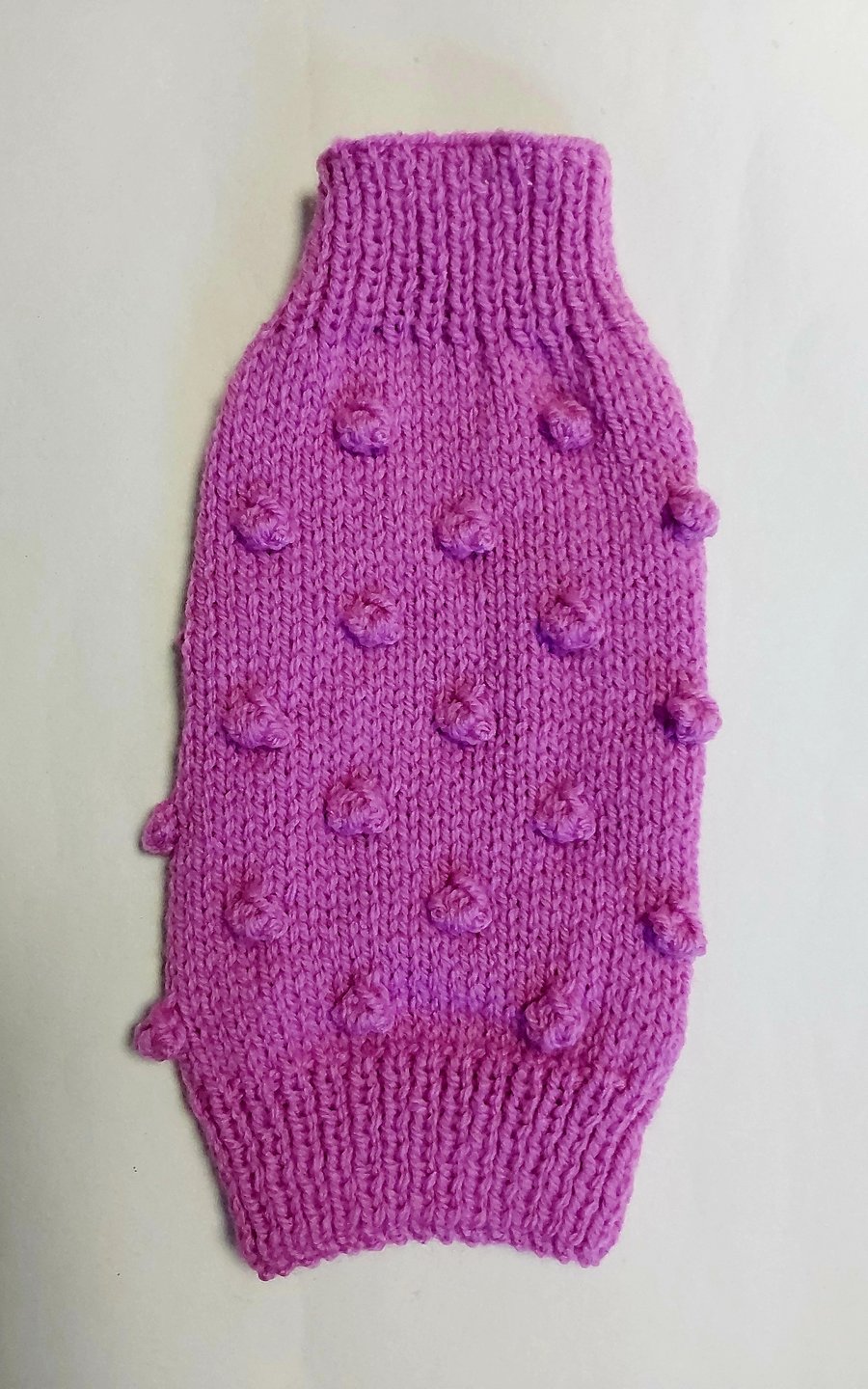 XSmall dog puppy sweater jumper coat 10”L 10”G hand knit (sleeveless)