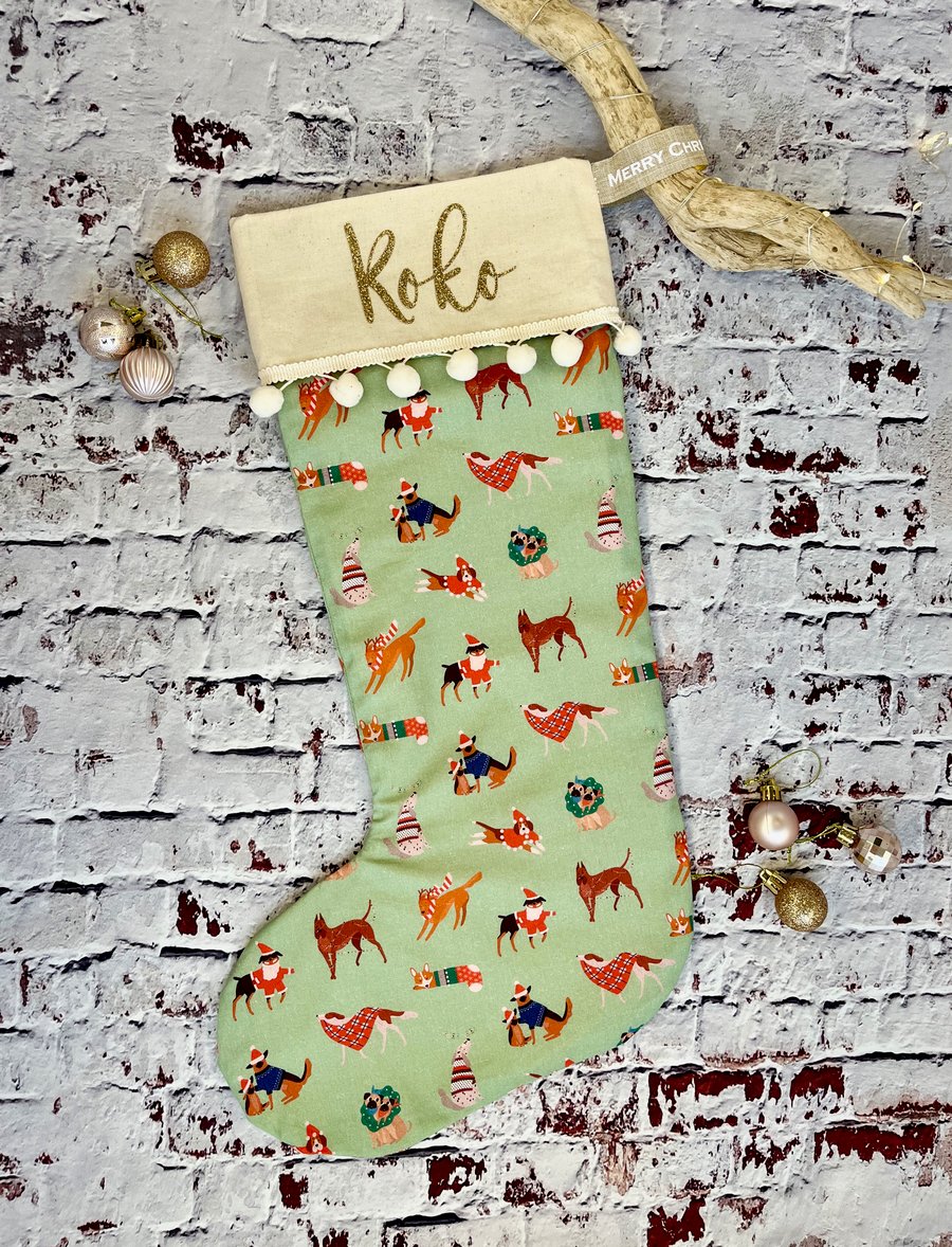 Personalised Pet stocking, Dog Christmas gift, Dog lover