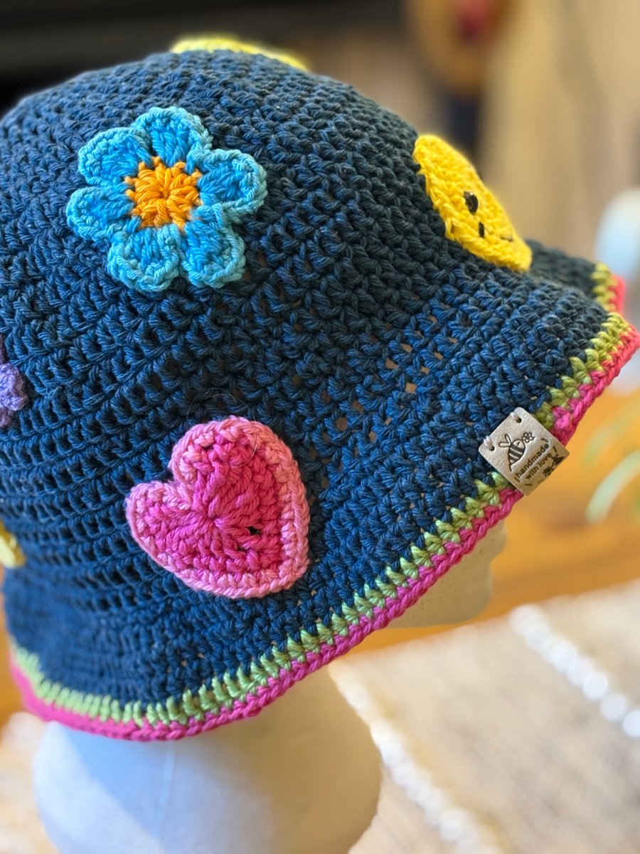Crochet bucket hat boho festival