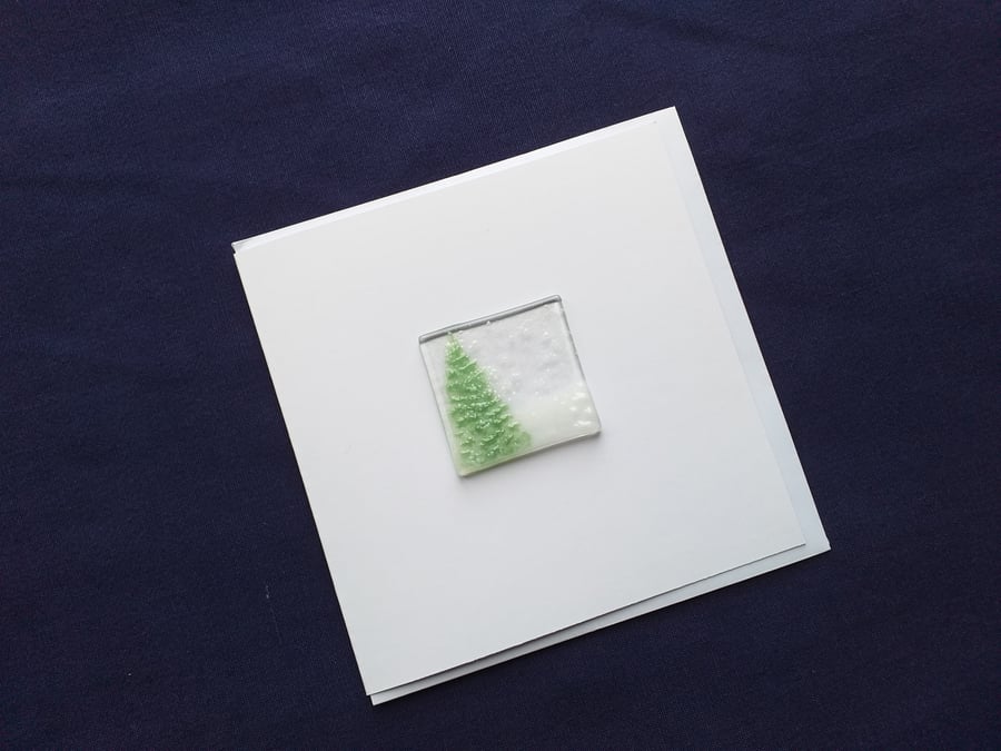 Fused glass Christmas card