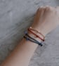 copper wire chain bracelet natural gemstones pearls - Image 3