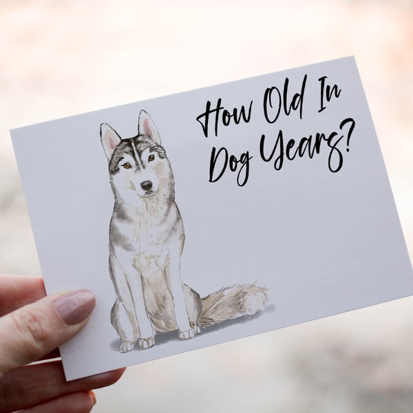 Siberian Husky Dog Birthday Card, Dog Birthday Card, Personalized Dog Breed