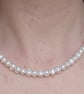 Freshwater Pearl Necklace - 18" Sterling Silver Pearl Necklace with Extender