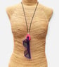 Red and White Marbled Glasses Holder Necklace
