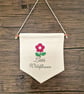 Embroidered Wall Hanging for Nursery Little Wildflower Design