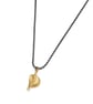Ramona by Fedha - vermeil leaf pendant casting on oxidised spiga chain