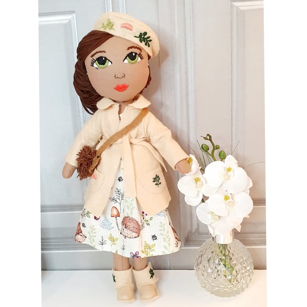 Esther- Autumn themed, Vintage style, Handmade Heirloom doll