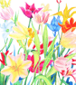 Set of Four Colourful Flower and Garden Blank Greeting Cards - Image 4