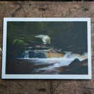 Waterfall at Blaen-y-glyn, Bannau Brycheiniog, A6 Greetings Card Landscape Photo