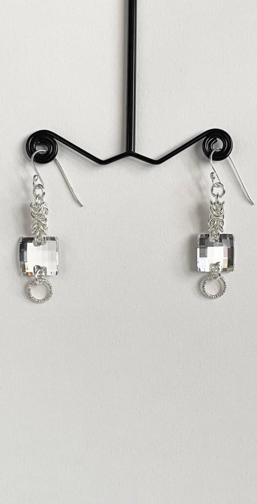 Crystal Sterling Silver Earrings 