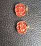 Halloween themed earrings -coral pumkind - Image 1