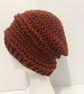 Crochet Slouch Hat, Womens Beanie, Copper Hat, Womens Fashion hat, Slouch beanie - Image 3