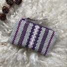Woolly Wallet - Purple. Handwoven in Wales