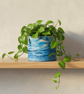 Large Blue Marbled Plant Pot - Unique Indoor Planter - Image 3