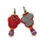 Orange Fuchsia Soutache Earrings Colourful Dangle Statement Jewellery - Image 5