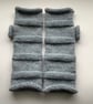 FINGERLESS MITTS , wristwarmers .'Tamar Valley'  Alpaca,wool. Blue-grey.. - Image 4