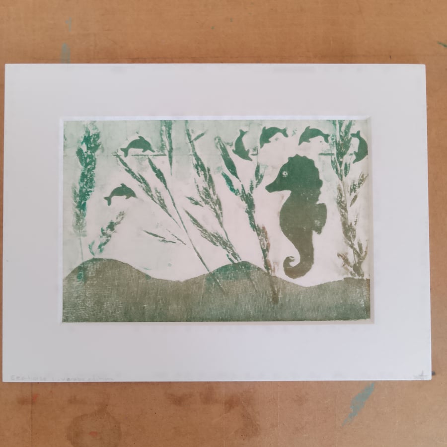 Seahorse foil print 