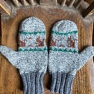 Hand knit wool mittens