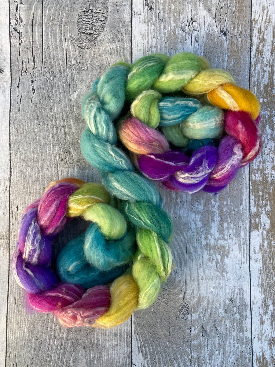 BFL and seacell Spinning fibre 150g Spin Spring