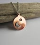 Crescent Moon and Star Necklace - Copper and Sterling Silver - Hand Stamped