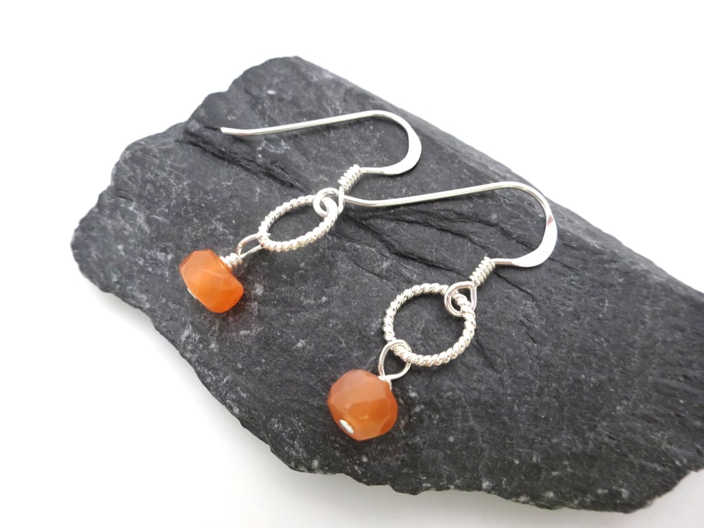 peach moonstone gemstone earrings