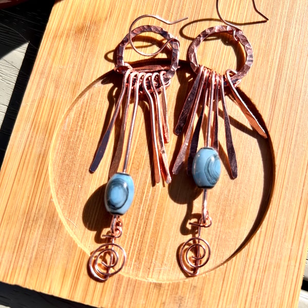 Reiki Symbol Copper Earrings - Spiritual, Mindfulness, Wellbeing