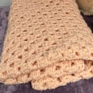 Crochet Baby Blanket Pastel Peach