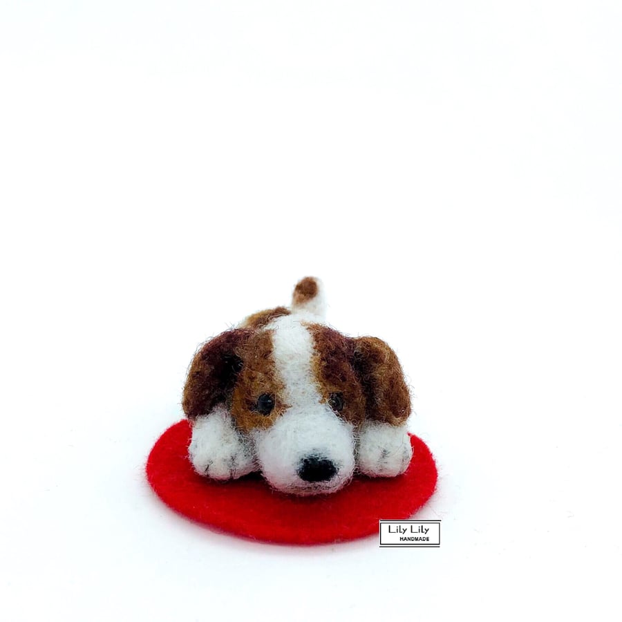 SOLD Archie, Miniature Puppy dog, needle felted by Lily Lily Handmade