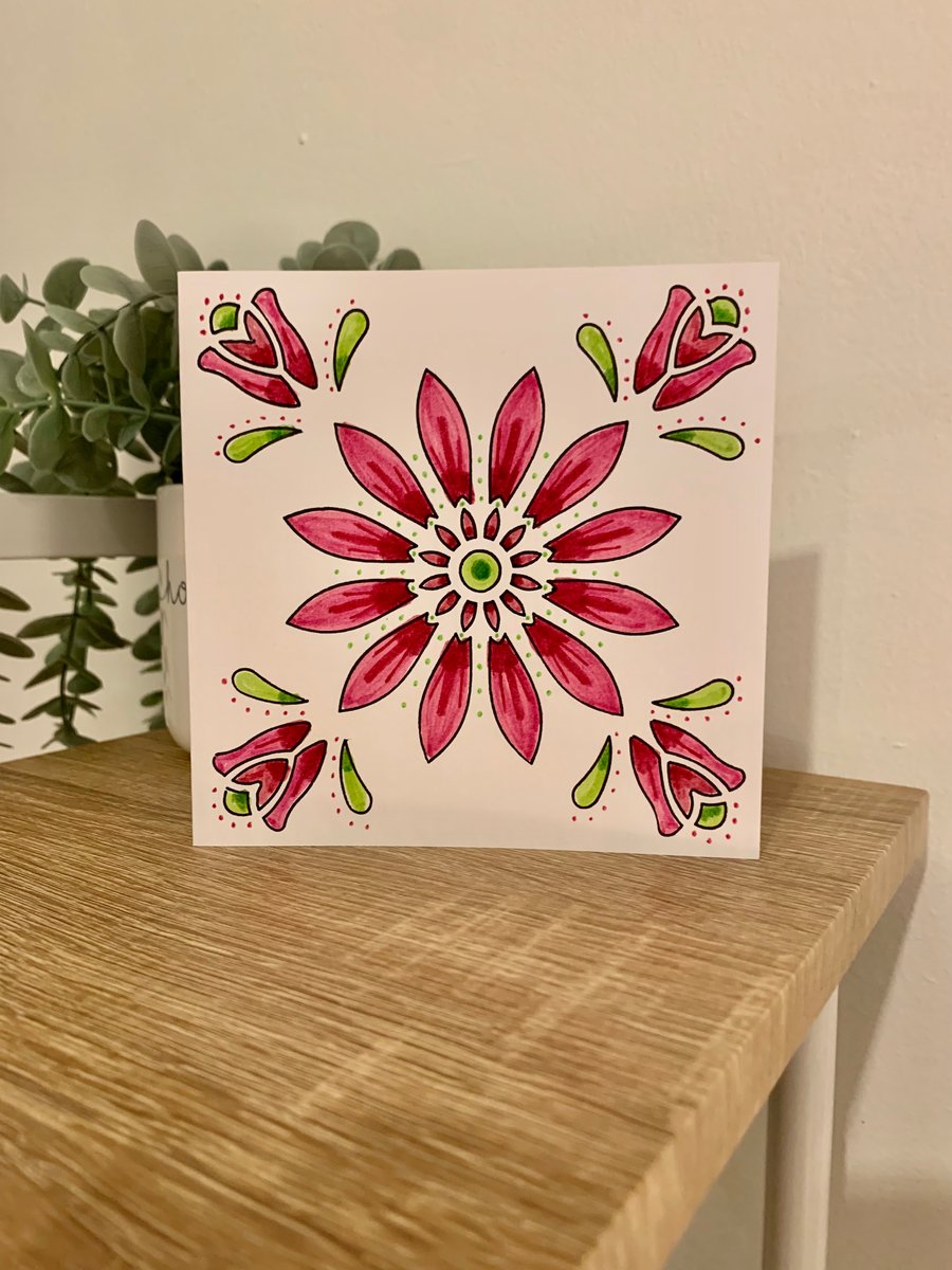 Hand drawn flower card 