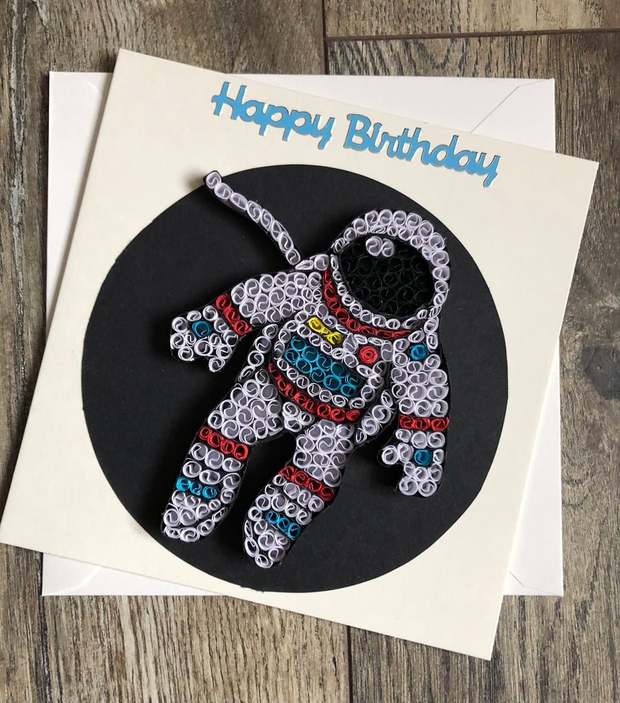 Happy birthday Quilled Space Card