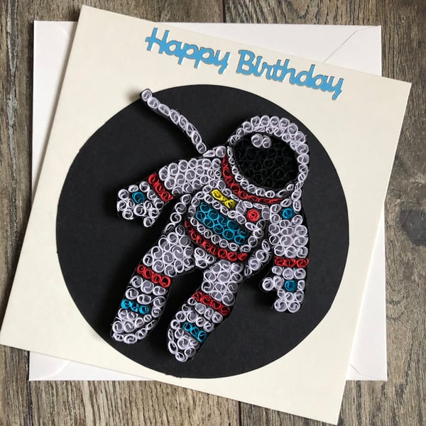 Happy birthday Quilled Space Card