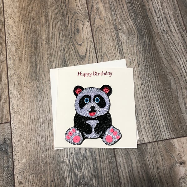 Happy birthday Panda quilled Card