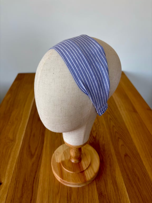 Cotton wide flat headband, elasticated cotton headband, yoga headband