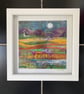 Moonlit hills and moorlands, embroidered textile landscape hanging  - Image 5