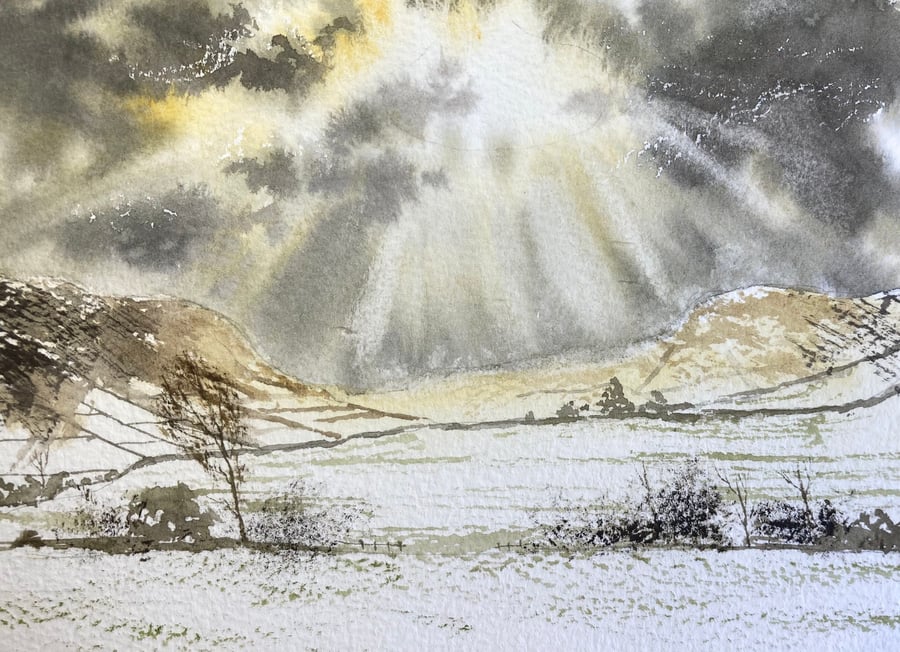 Grassmere(Pure Original Watercolour FULLY MOUNTED 8” x 6”)