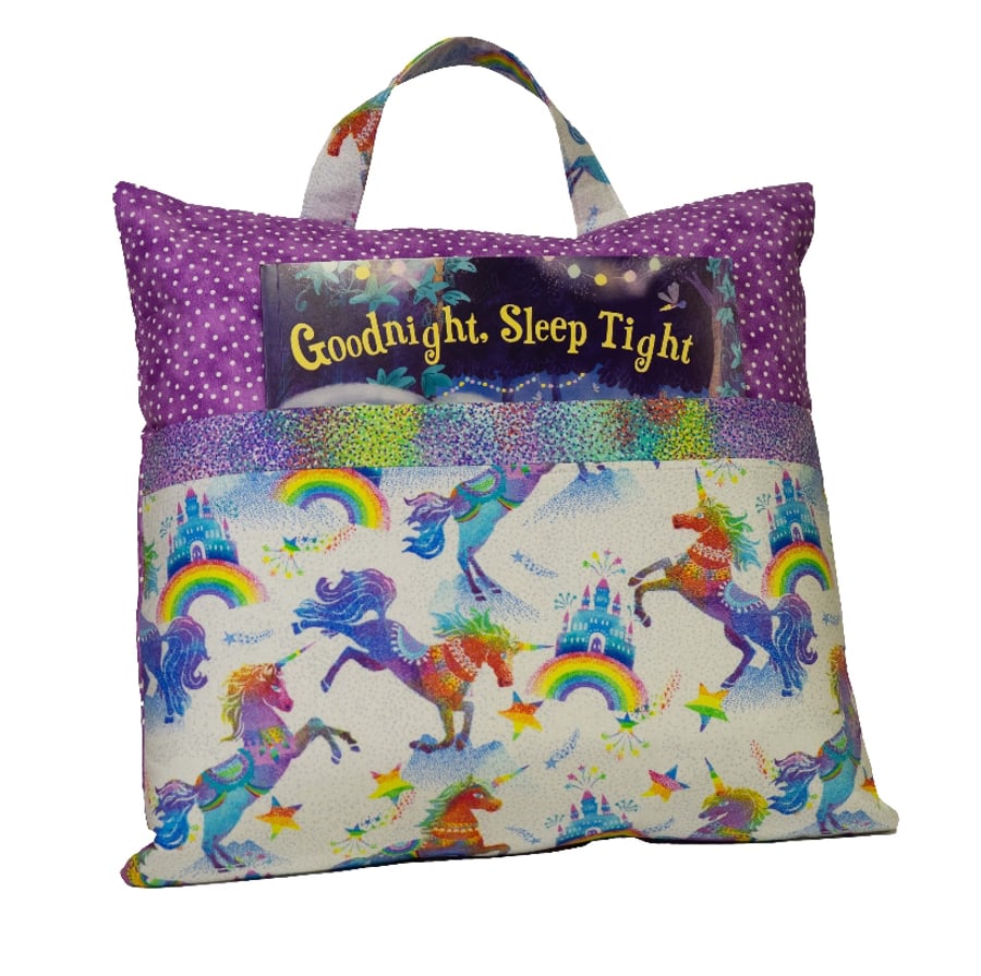 Unicorn themed story cushion