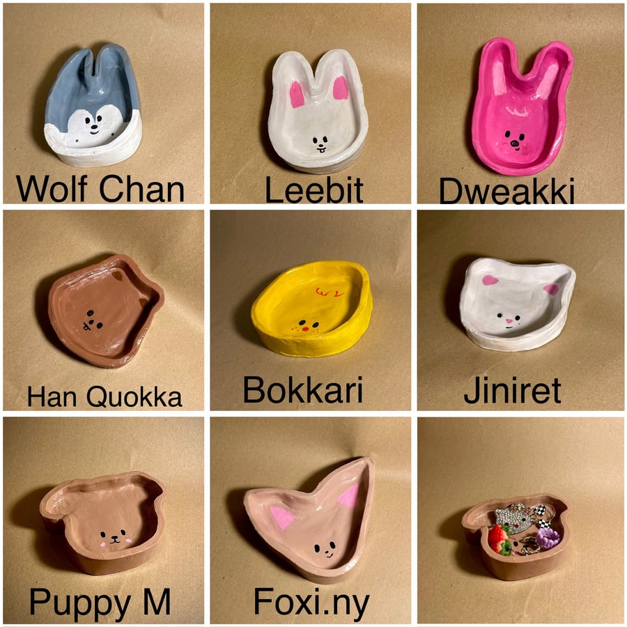 Skzoo inspired air dry clay trinket trays