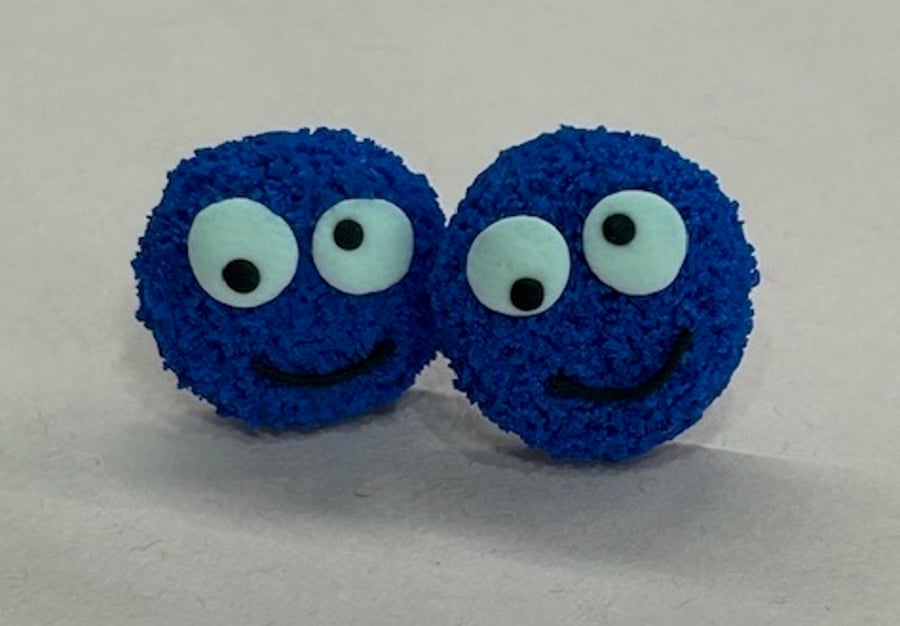Cookie Monster Stud Earrings