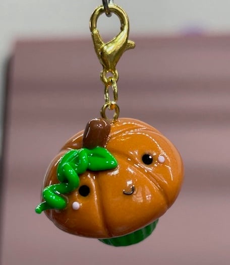 Pumpkin Cupcake Bag Charm