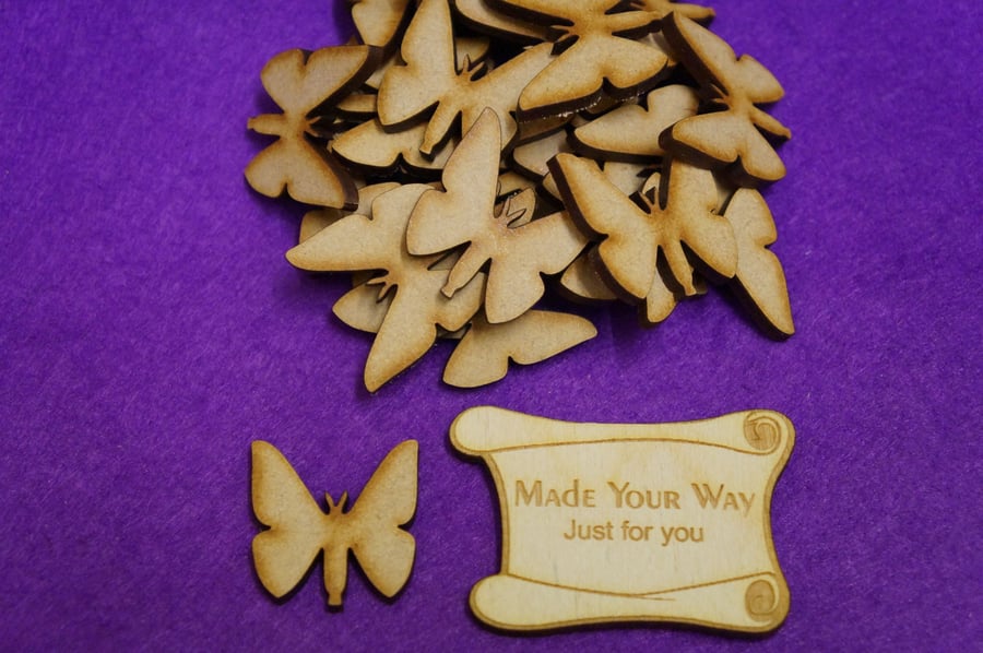 MDF Butterflies 3cm - 50 x Laser cut wooden shape