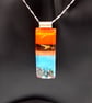 Sunset Over Water (1) Seascape Fused Glass Pendant - Image 7