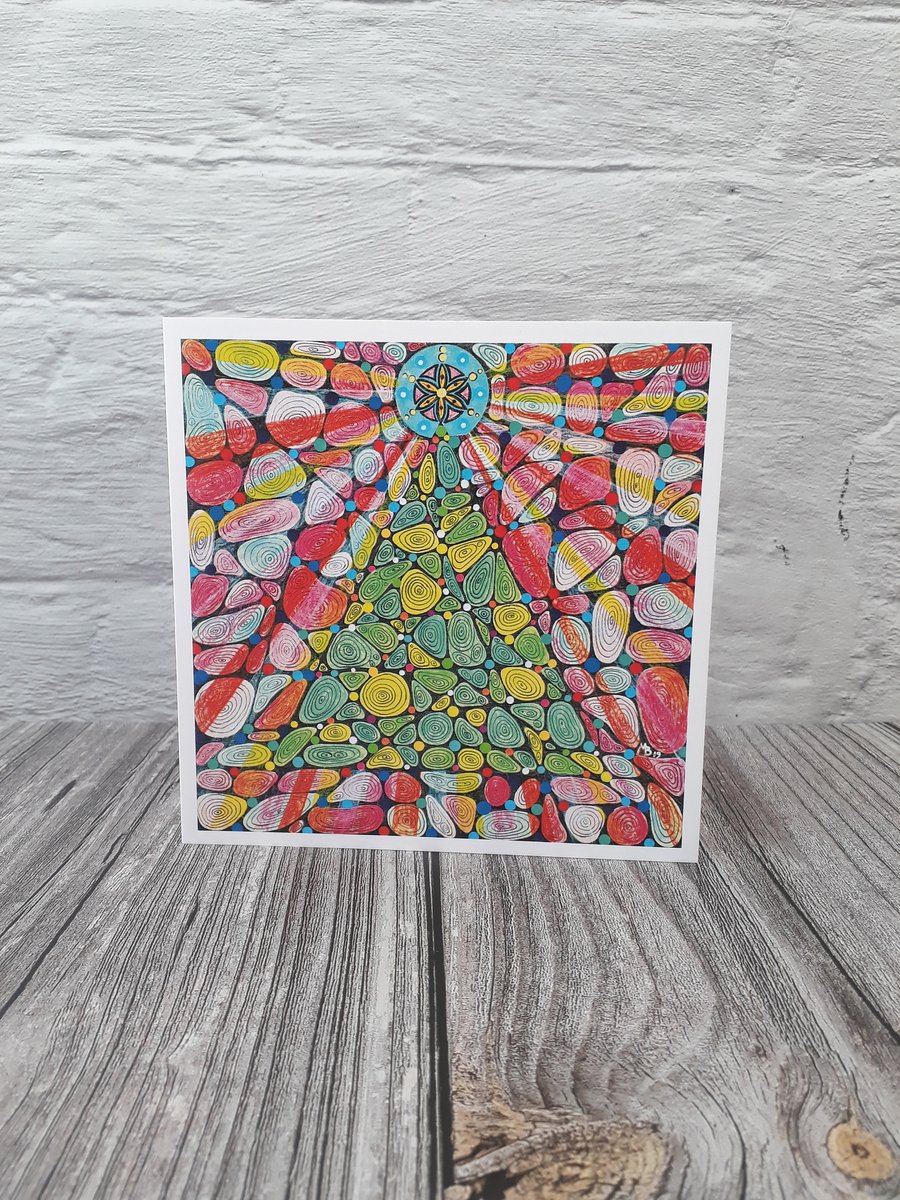 Christmas cards, Spirals Tree blank fine art greeting cards for women or men 