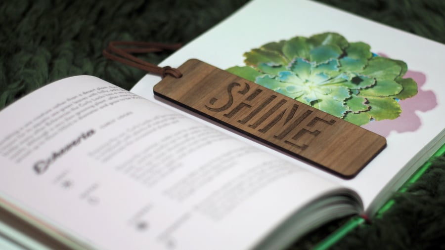 Handcrafted Wooden Bookmark - Shine Bookmark - Personalised Gift for Book Lovers