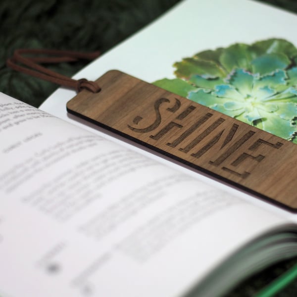 Handcrafted Wooden Bookmark - Shine Bookmark - Personalised Gift for Book Lovers
