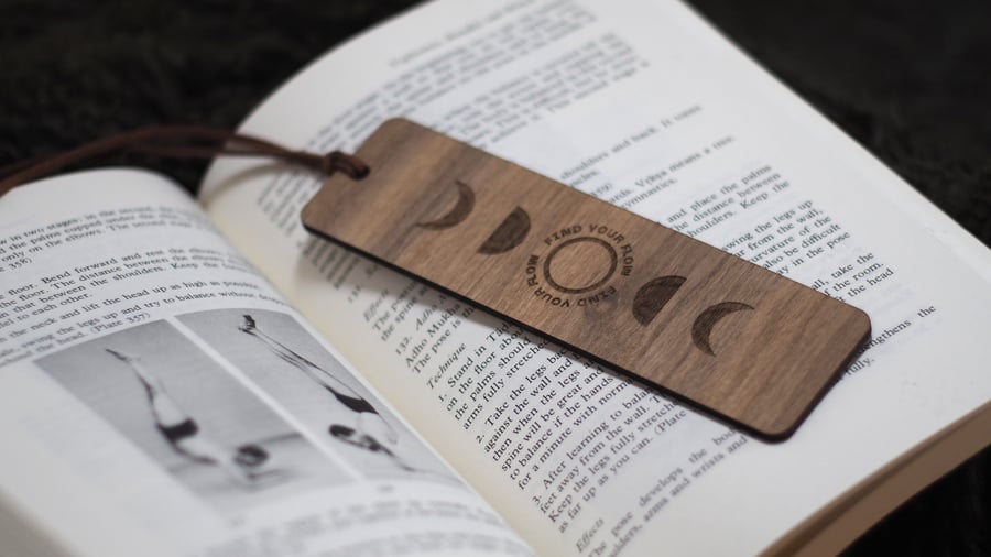 Handcrafted Wooden Bookmark - Yoga Bookmark - Personalised Gift for Book Lovers 